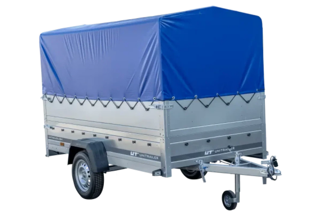 Pkw Anhänger Garden Trailer 264 KIPP mit Stützrad, zusätzlichen Bordwänden, Hochplane und Hochspriegel-Neu