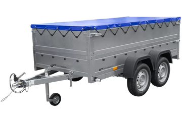 Anhänger mit zwei Achsen Garden Trailer 264/2 KIPP inkl. zusätzliche Bordwände und Flachplane-Neu