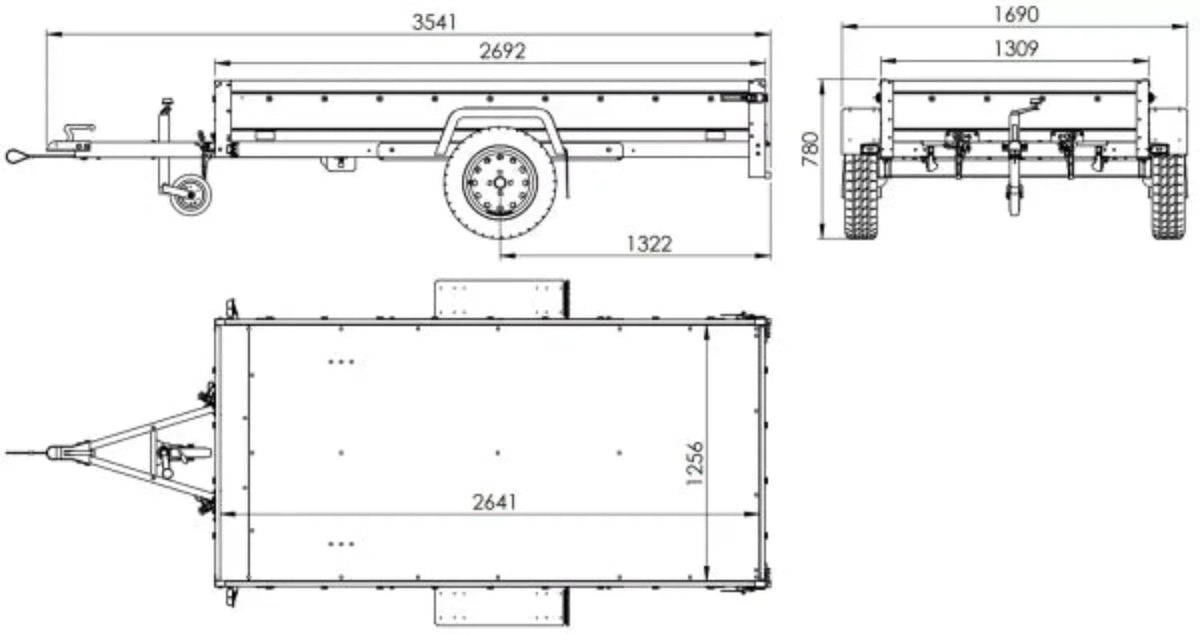 Pkw Anhänger Garden Trailer 264 KIPP mit Stützrad, zusätzlichen Bordwänden, Hochplane und Hochspriegel-Neu